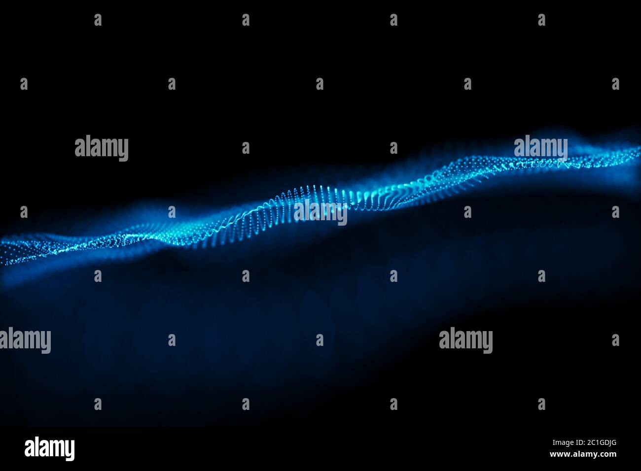 Astratto spazio poligonale blu basso sfondo poly scuro con punti e linee di collegamento. Struttura di connessione. Foto Stock