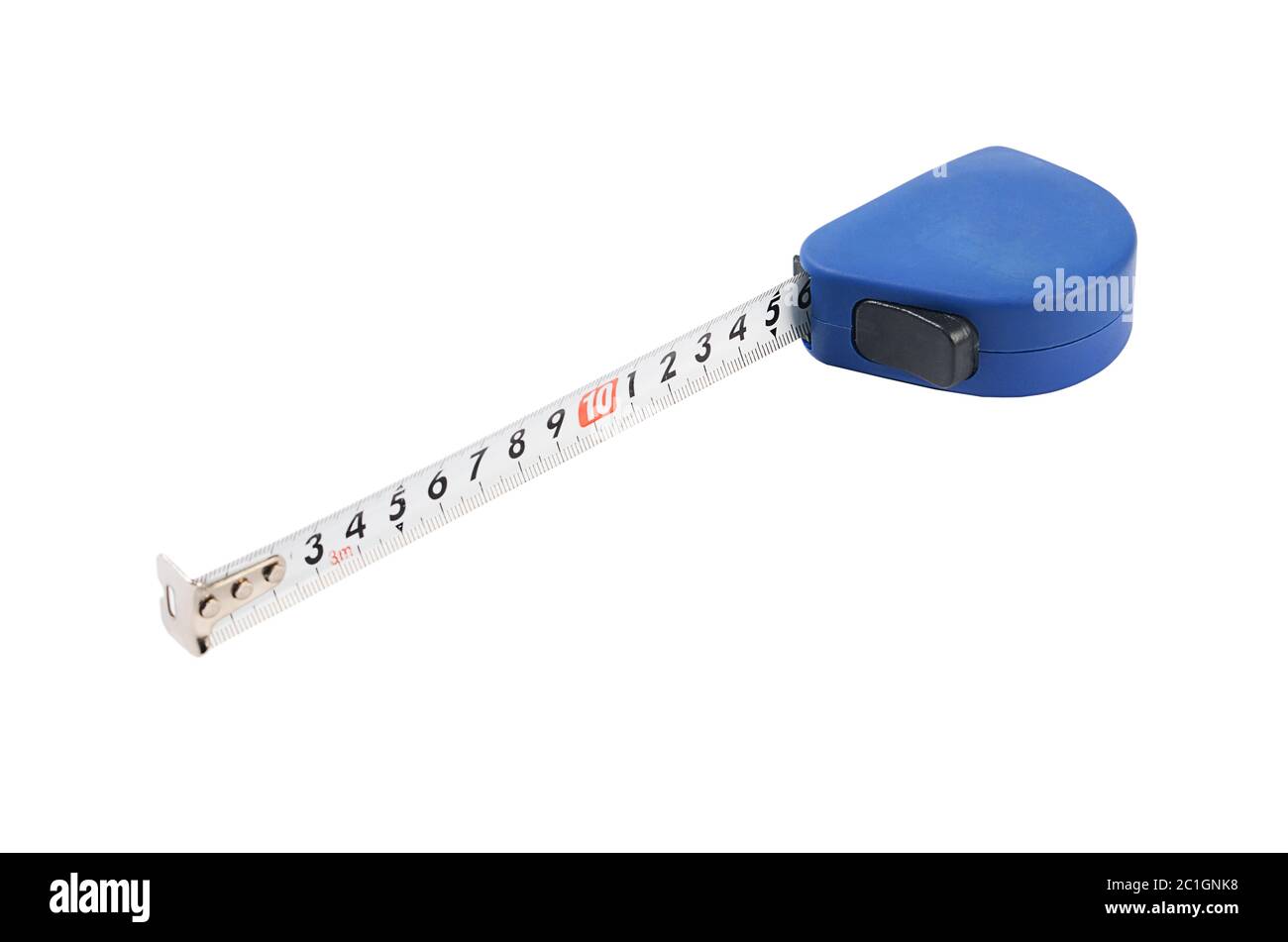 Metro a nastro isolato su bianco Foto Stock