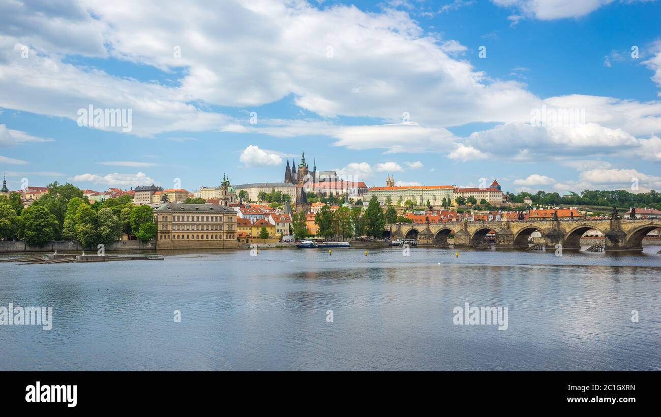 Skyline di Praga, Repubblica Ceca Foto Stock