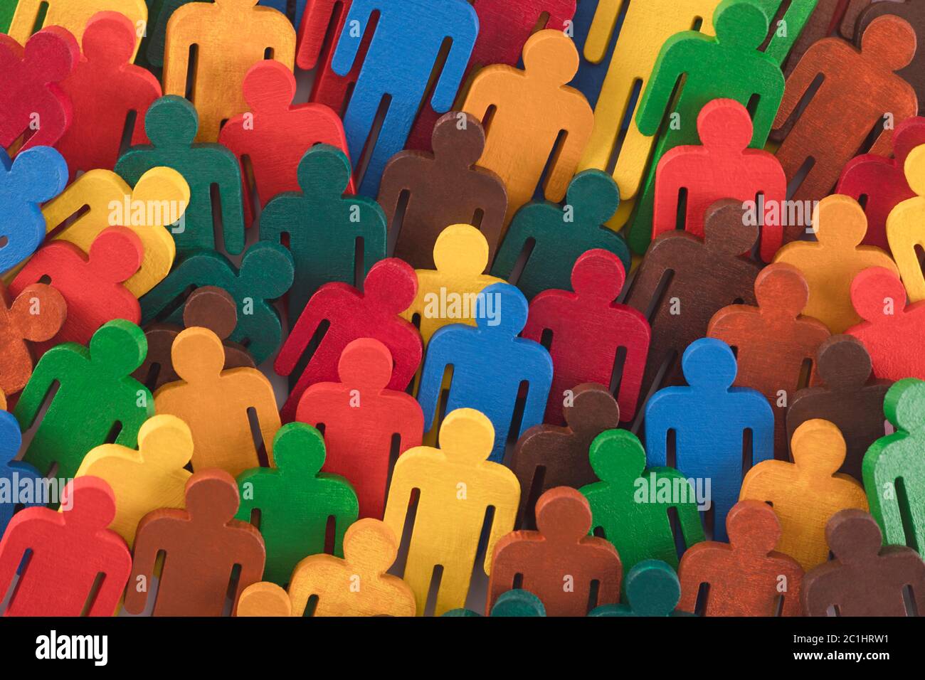 Verniciato colorato gruppo di persone nelle figure Foto Stock