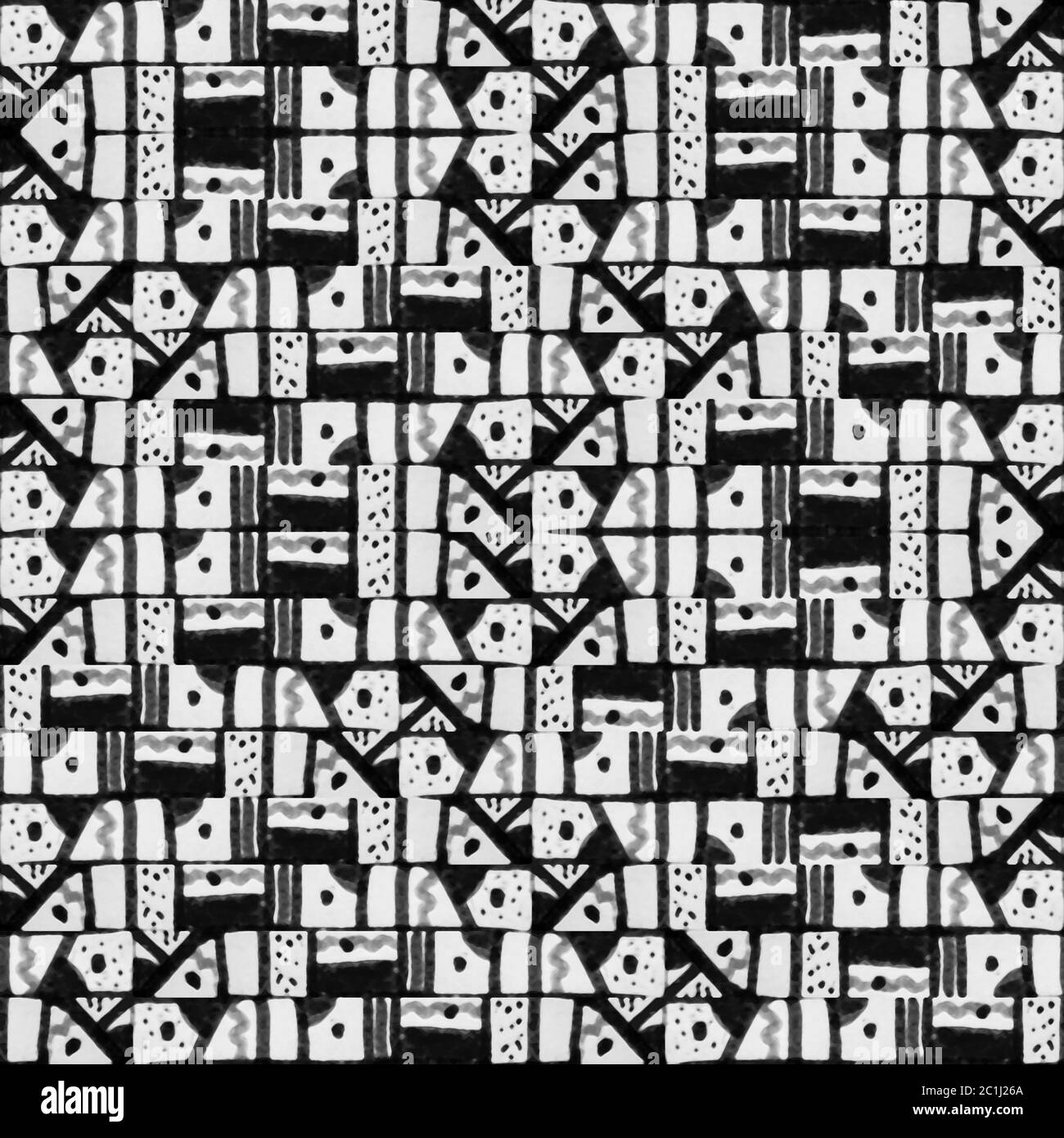 Geo etnico in bianco e nero Stampa senza giunture Foto Stock