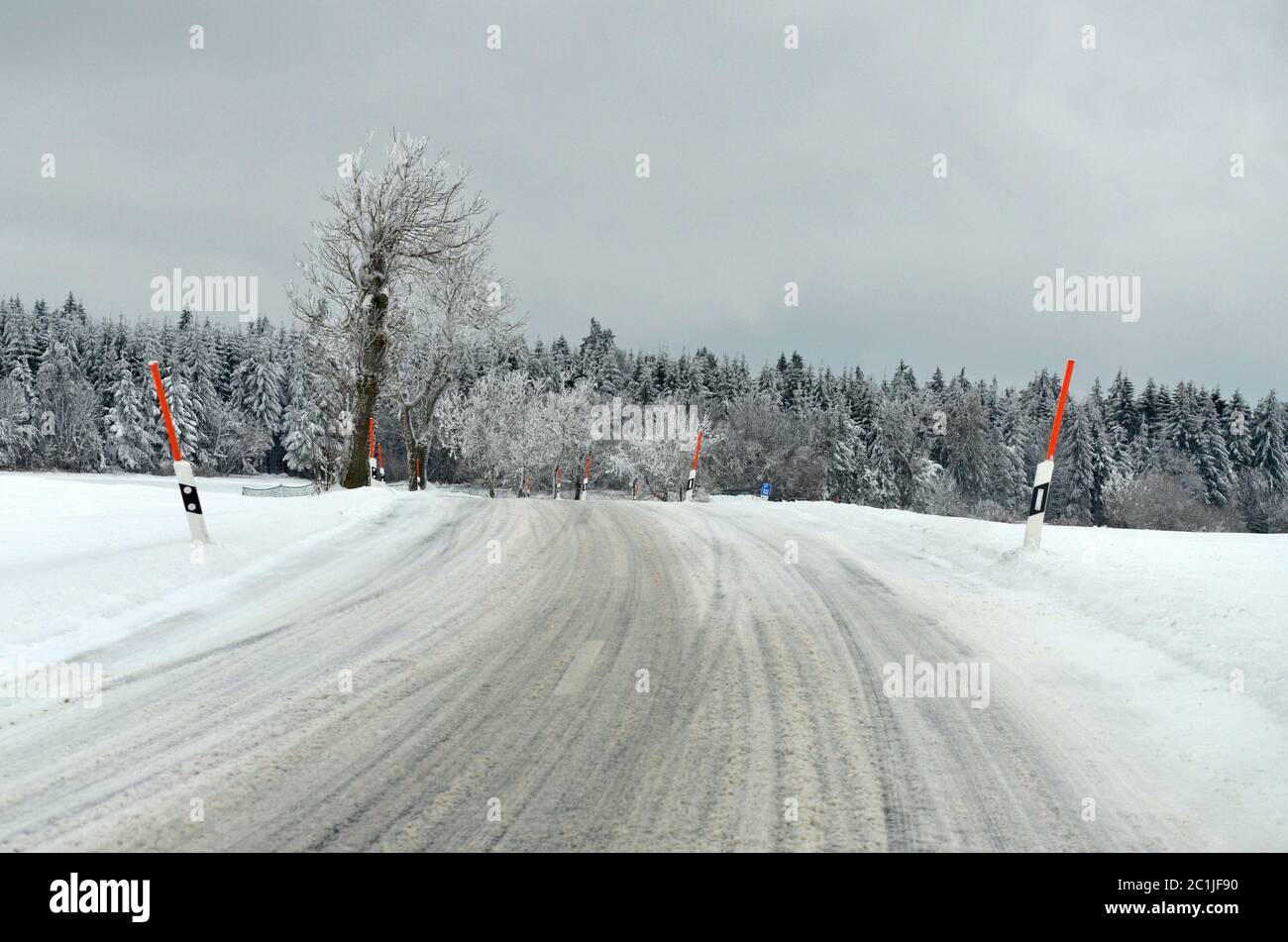 strada di inverno Foto Stock