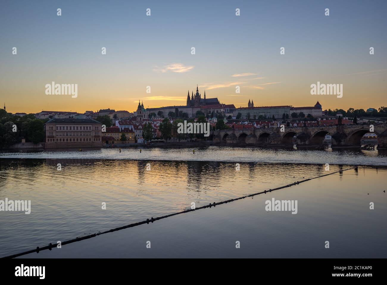 Skyline di Praha nella Repubblica Ceca Foto Stock