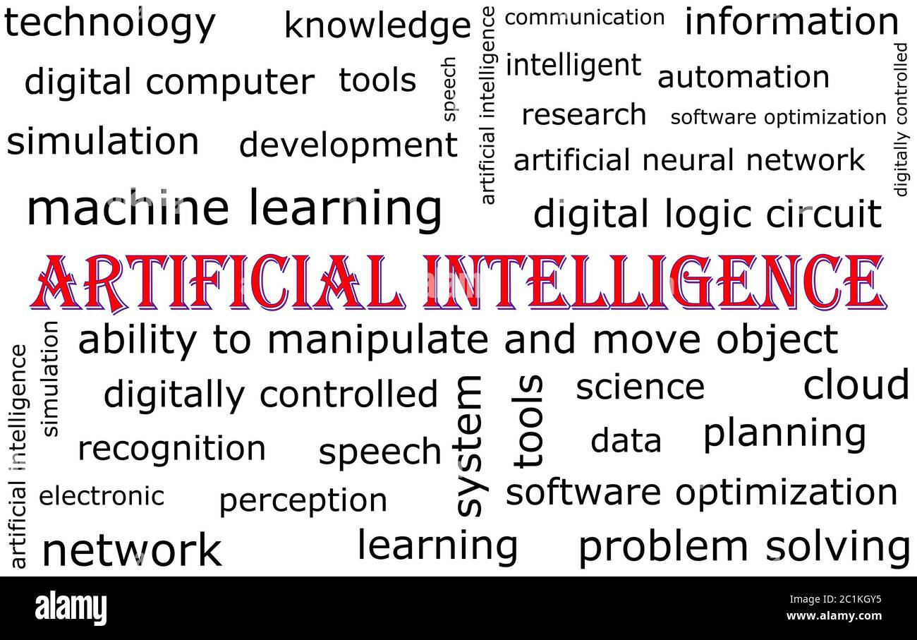 Intelligenza artificiale Wordcloud â Foto Stock