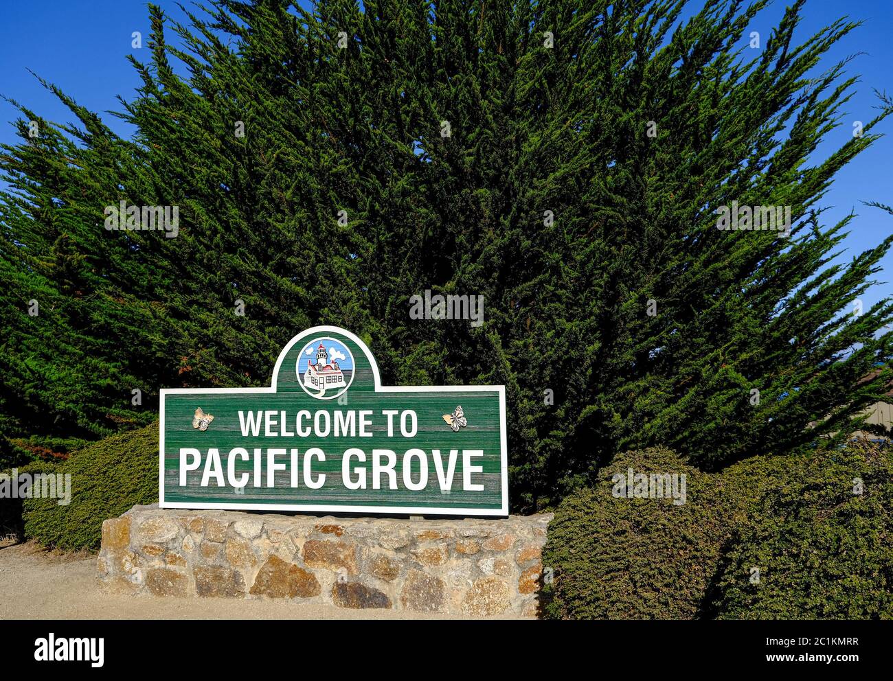 Benvenuto a Pacific Grove Foto Stock