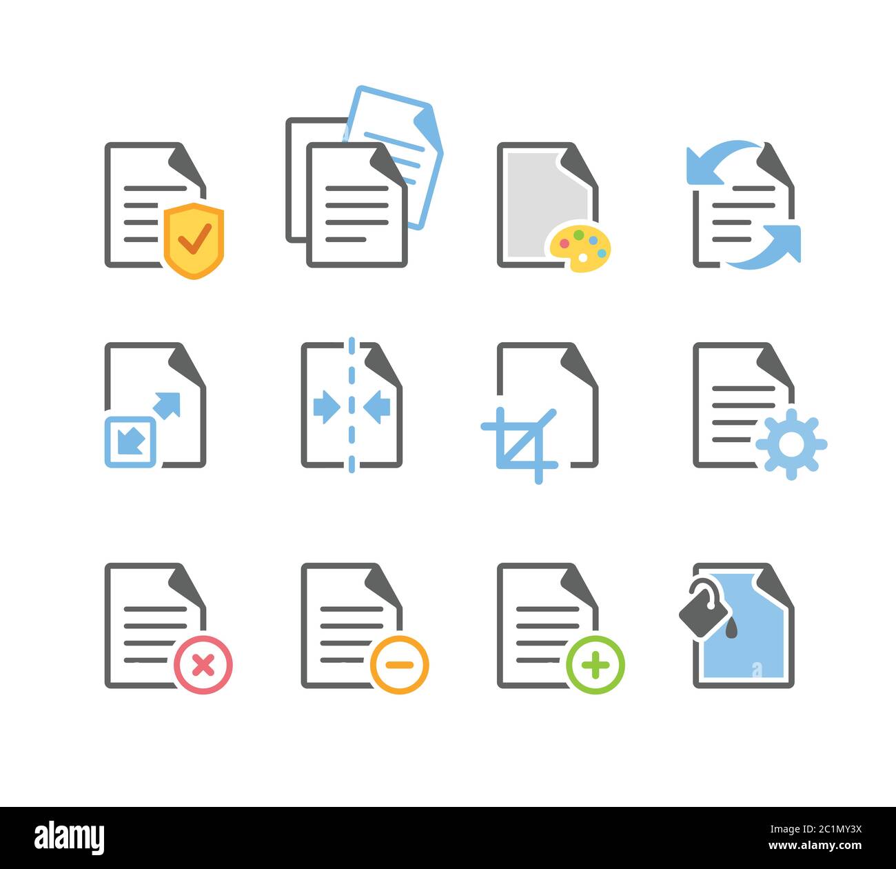 Icona Opzioni strumento Modifica pagina del file del documento. Adatto per la progettazione di elementi di software di editing di documenti pulsante di un'interfaccia utente. Illustrazione Vettoriale
