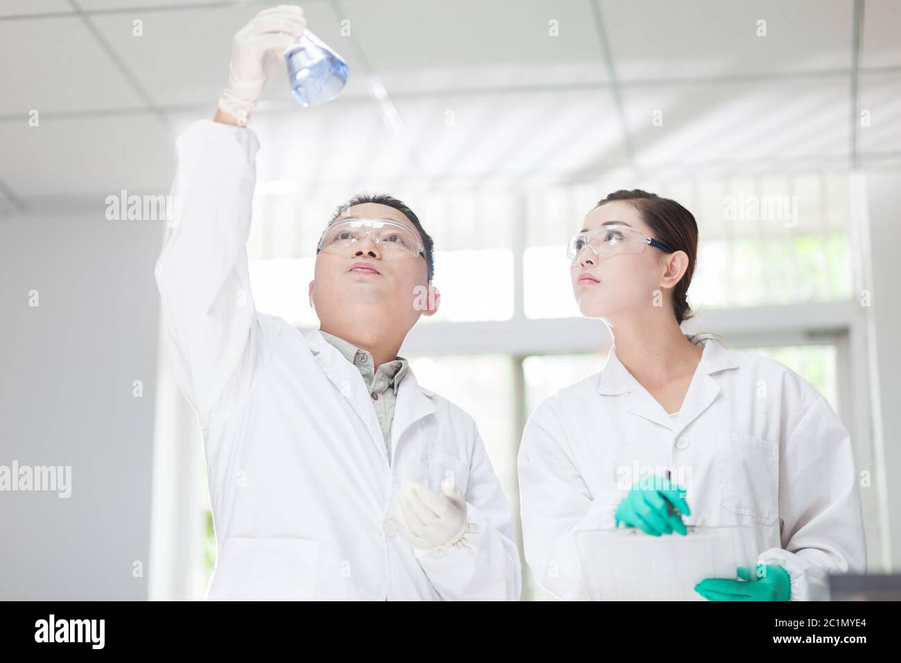 persone che lavorano in laboratorio Foto Stock