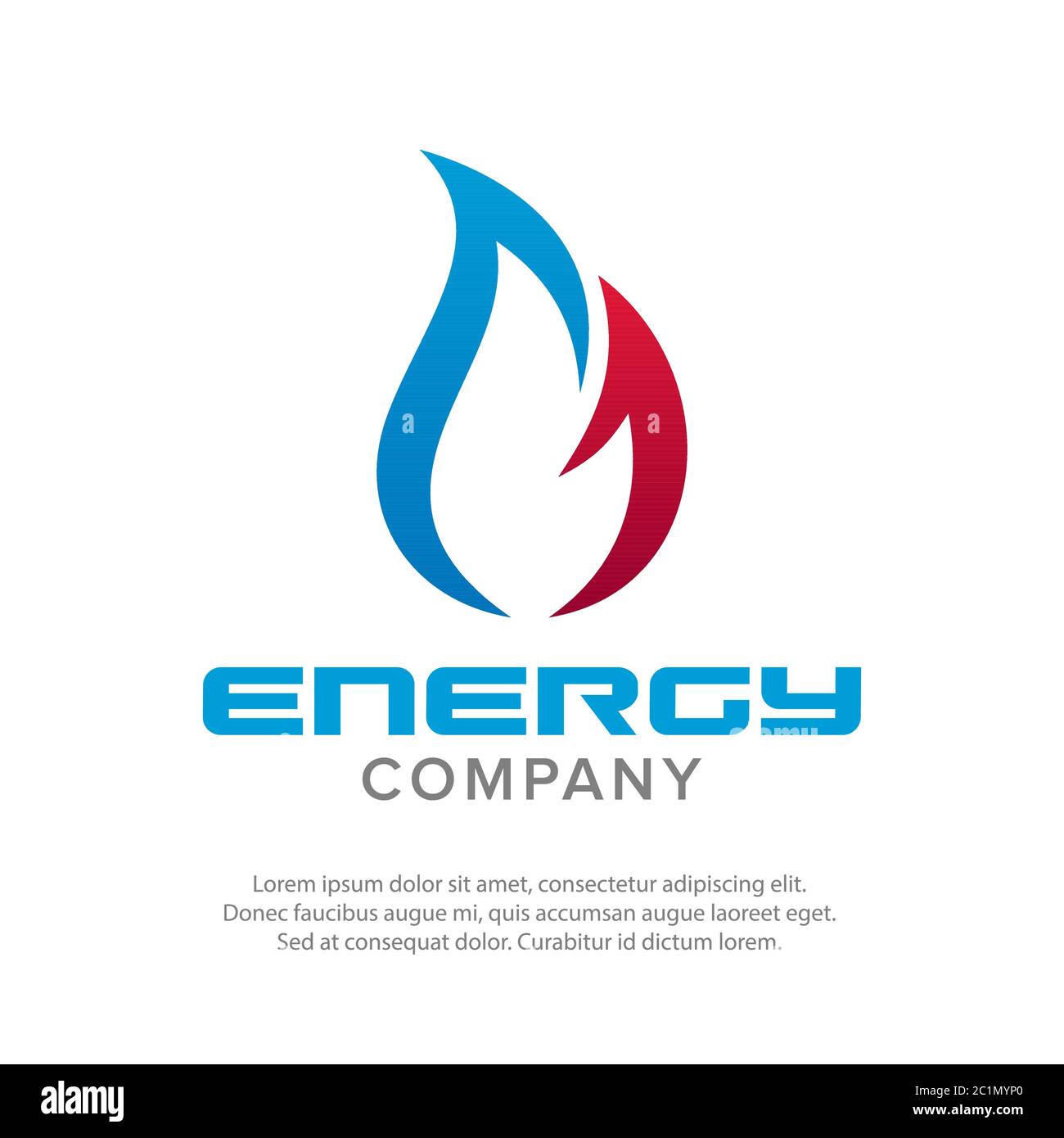 Immagine vettoriale di un logo Flame. Adatto per il logo e il branding di un'azienda petrolifera e del gas che produce energia per tutta la vita. Illustrazione Vettoriale