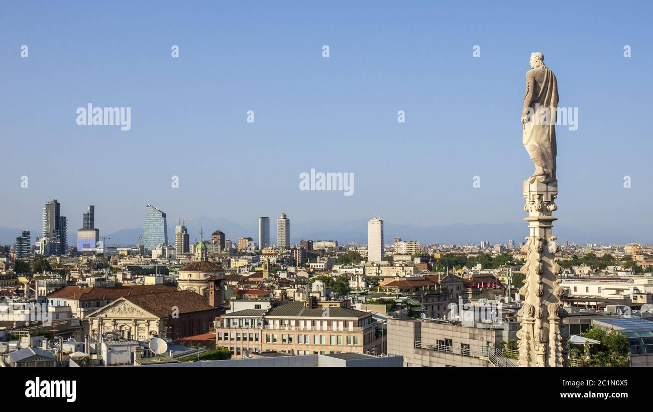 Vista su Milano Italia Foto Stock