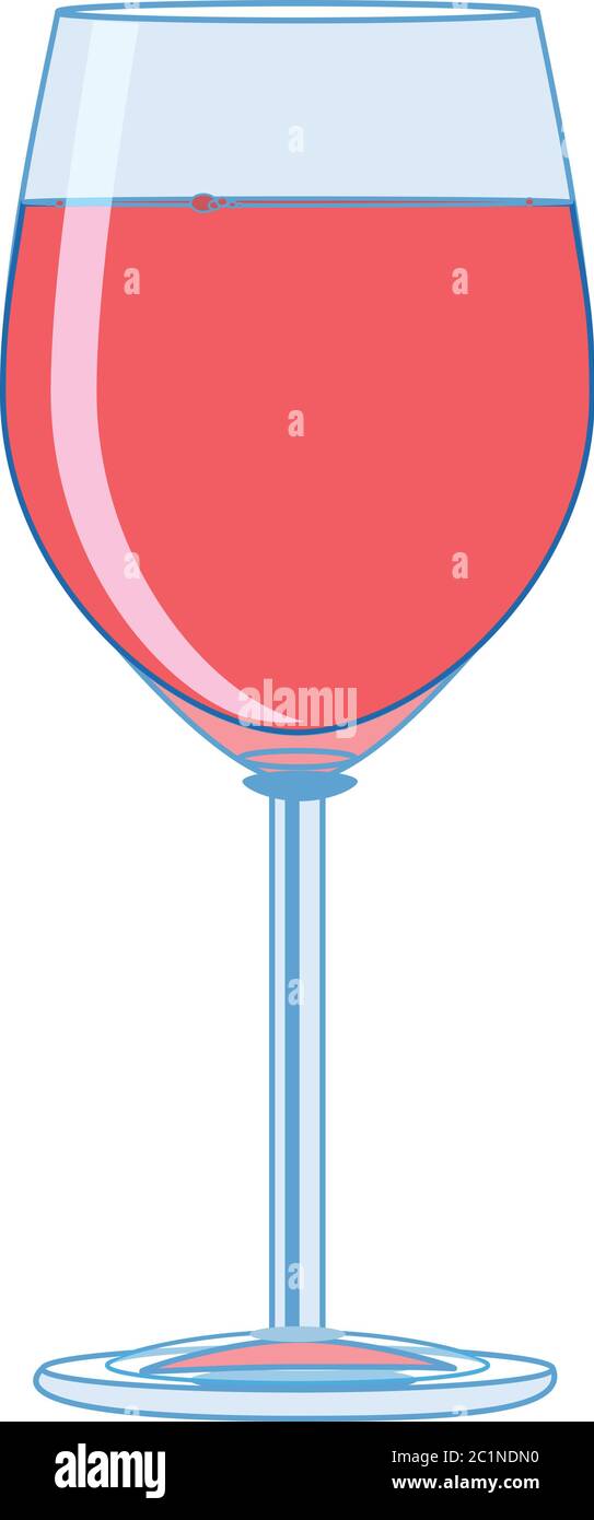 Linea di vini in vetro colorato di dimensioni standard a stelo lungo Illustrazione Vettoriale