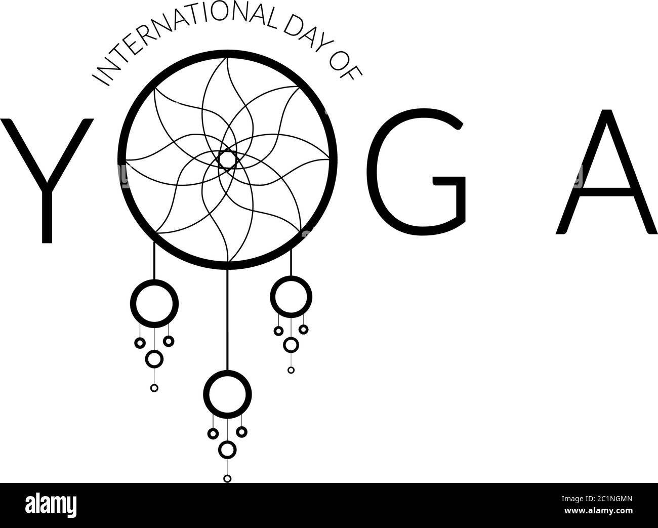 Illustrazione vettoriale della giornata internazionale dello yoga. Banner, brochure e poster per l'illustrazione vettoriale della Giornata Internazionale dello Yoga. 21 giugno festeggia la bacchetta Illustrazione Vettoriale