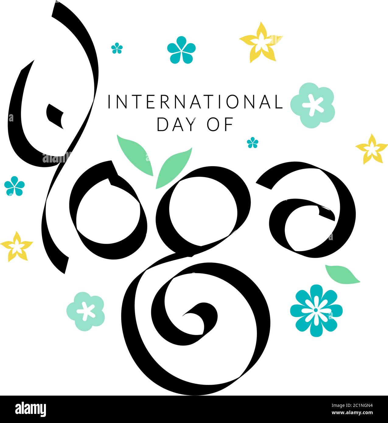 Illustrazione vettoriale della giornata internazionale dello yoga. Banner, brochure e poster per l'illustrazione vettoriale della Giornata Internazionale dello Yoga. 21 giugno festeggia la bacchetta Illustrazione Vettoriale