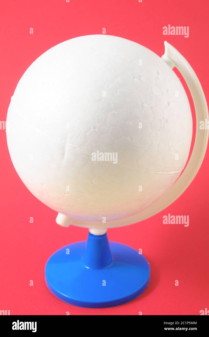 globo su sfondo bianco, foto digitale come sfondo Foto Stock