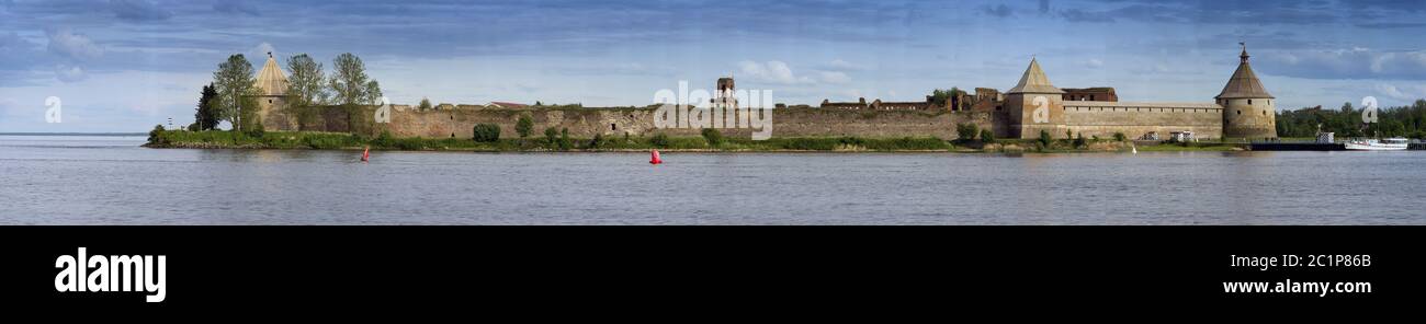 Fortezza Oreshek sul fiume Neva , Shlisselburg, Russia Foto Stock