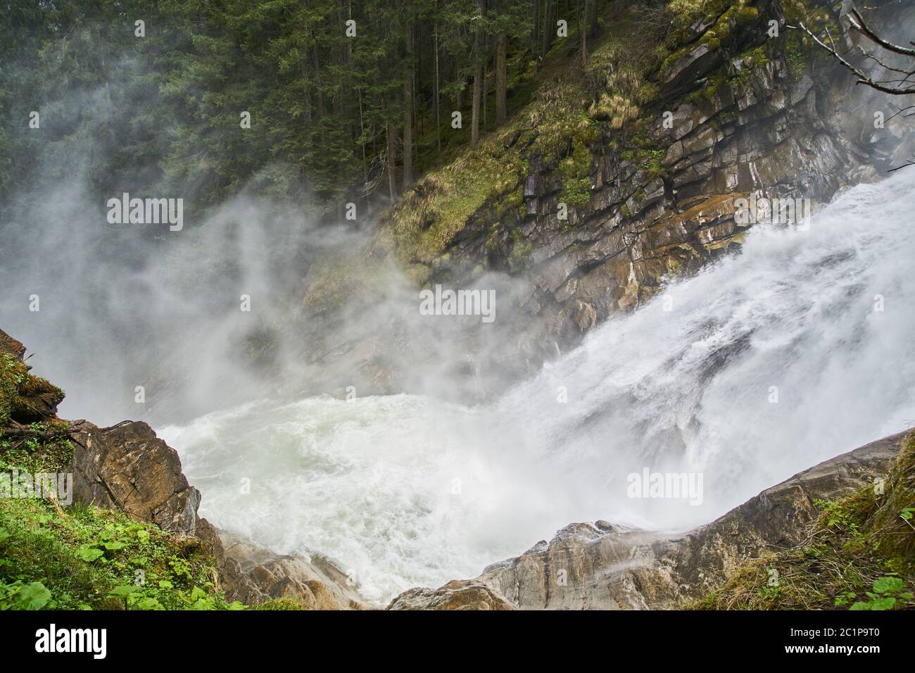 Cascate di Krimml - vista famosa in tutto il mondo in Austria Foto Stock