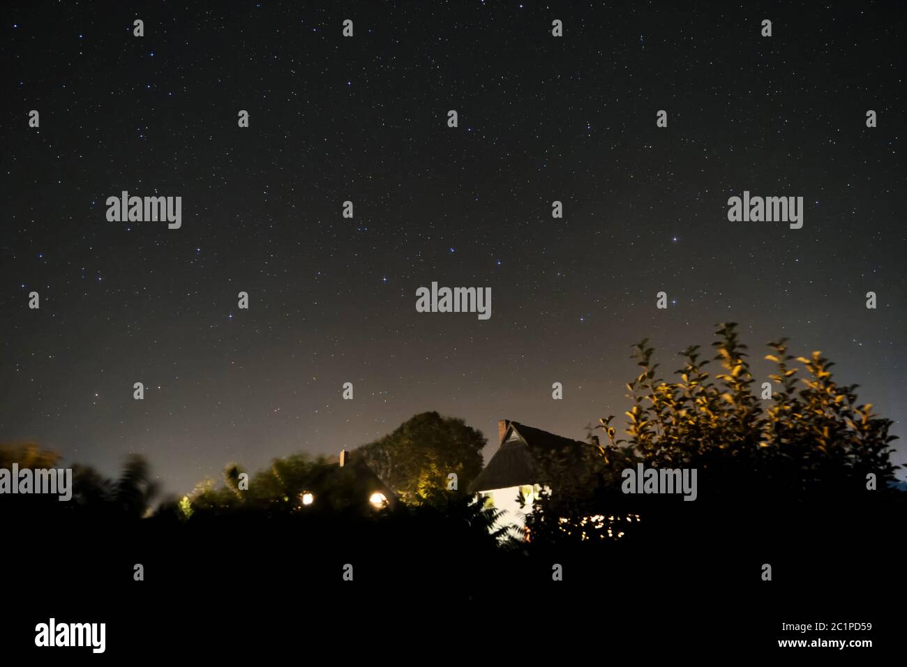 Nightsky su Darss in Germania Foto Stock