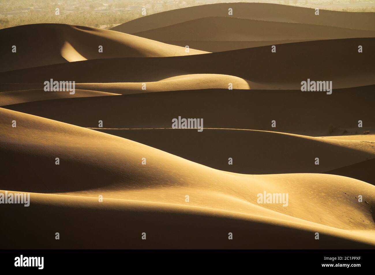 Sfondo con delle dune di sabbia nel deserto Foto Stock