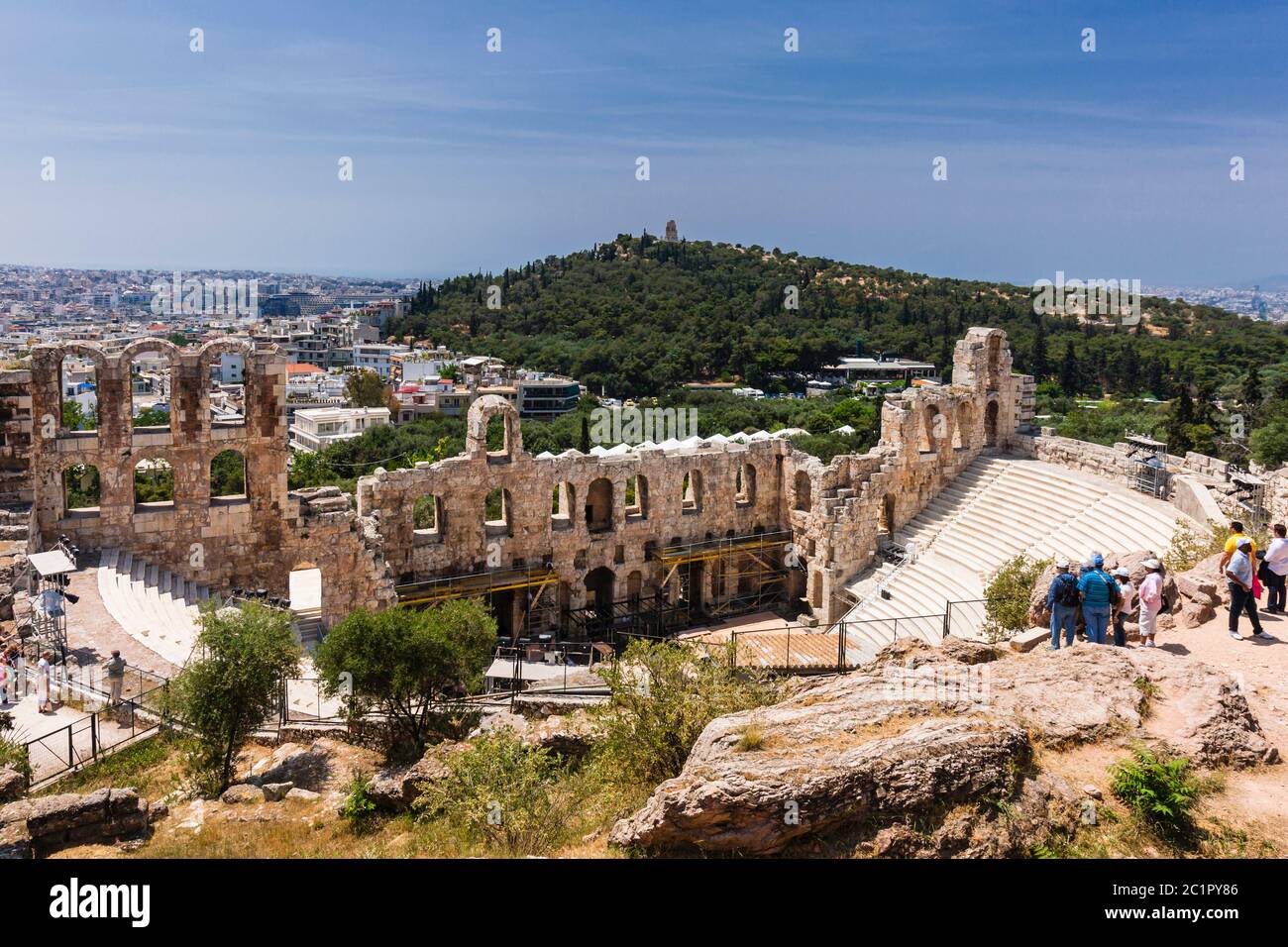Odeon di Erode Attico, Erodeo o Erodion, Acropoli di Atene, Atene, Grecia, Europa Foto Stock