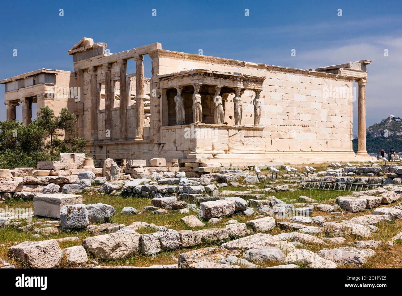 Erechtheion, Erechtheum, antico tempio greco, il lato nord dell'Acropoli di Atene, Atene, Grecia, Europa Foto Stock