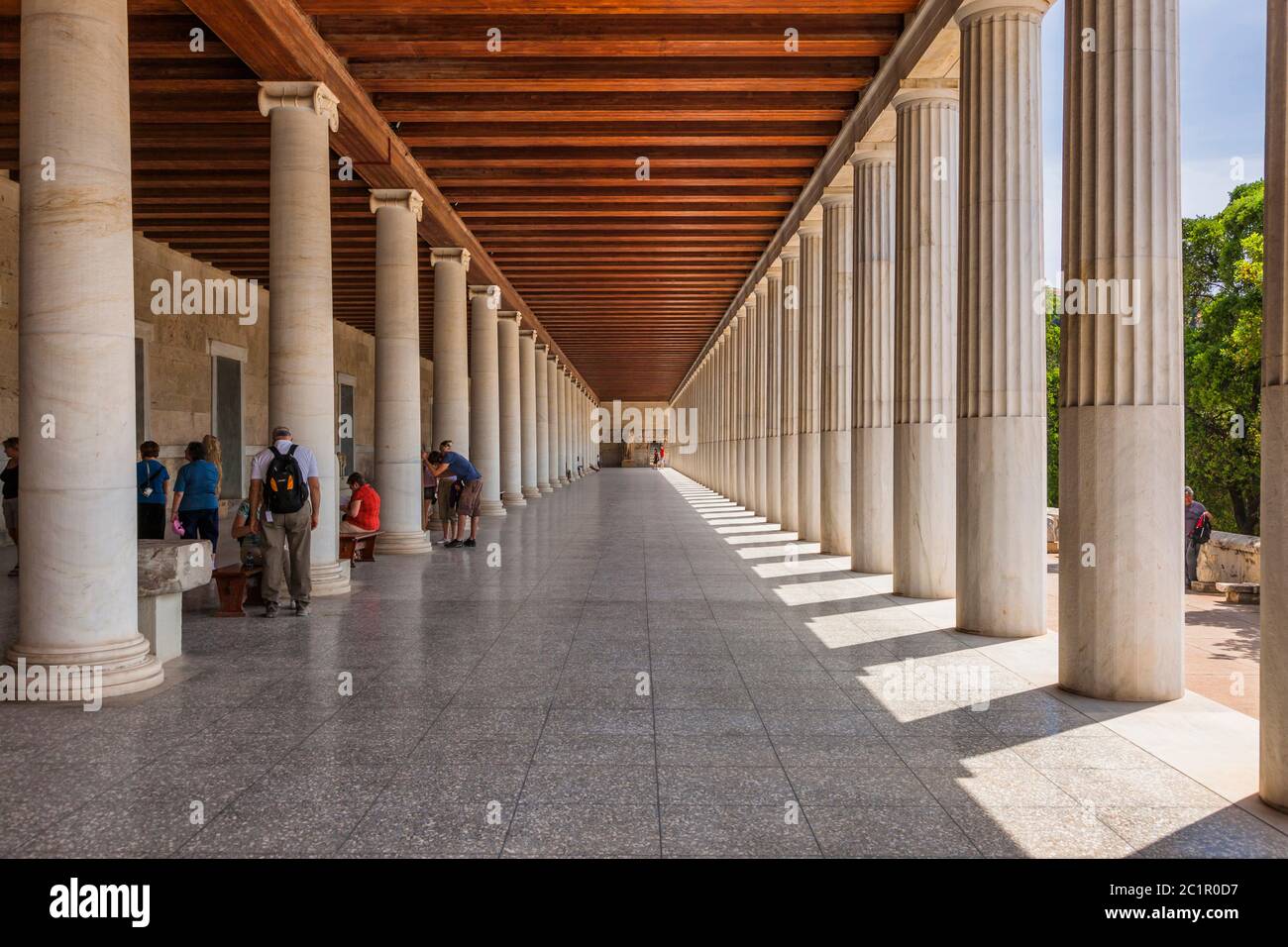 STOA di Attalos, anche Attalus, in Agora, Museo Archeologico, Atene, Grecia, Europa Foto Stock