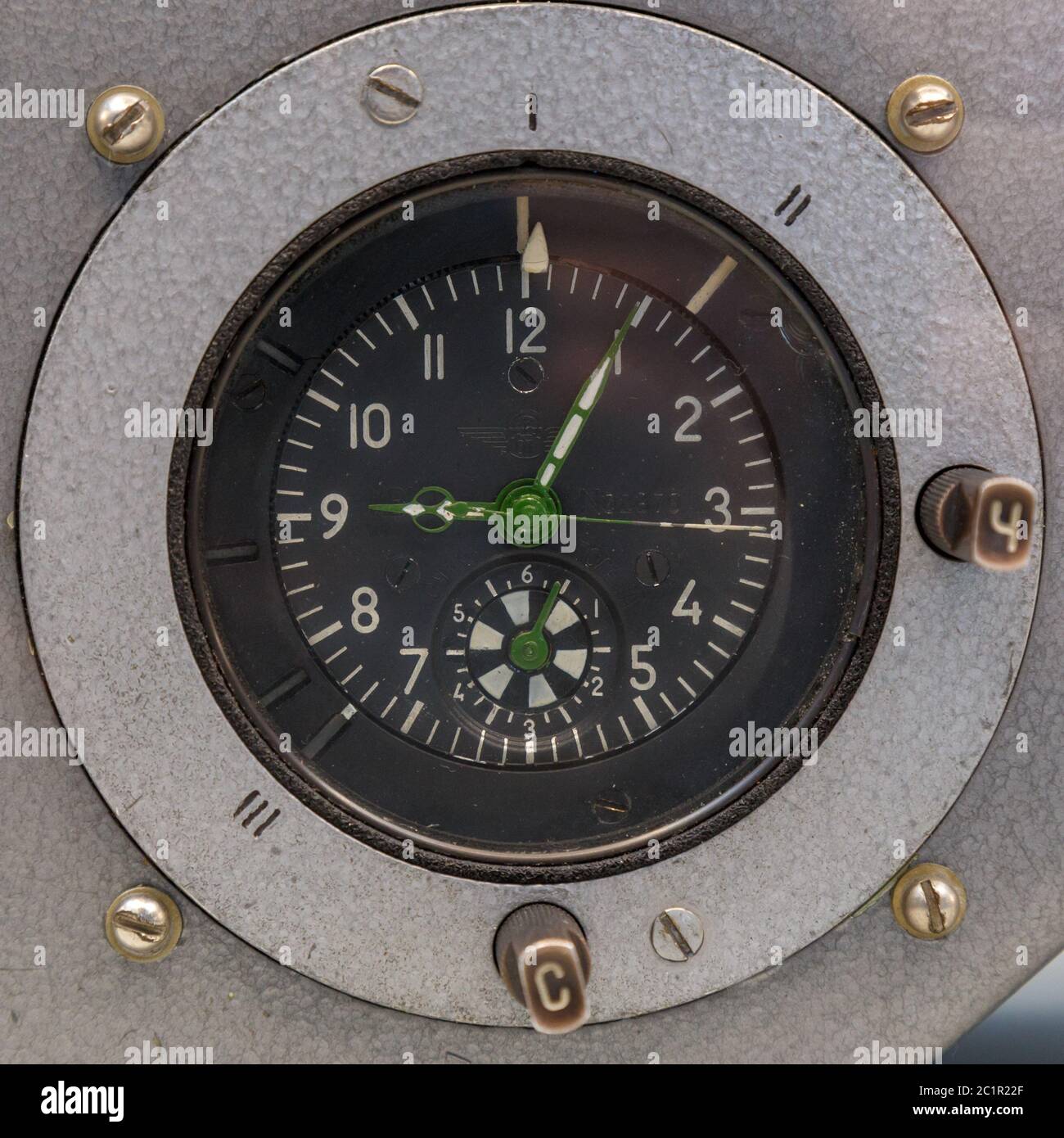 Orologio da cruscotto della navicella spaziale sovietica Foto Stock