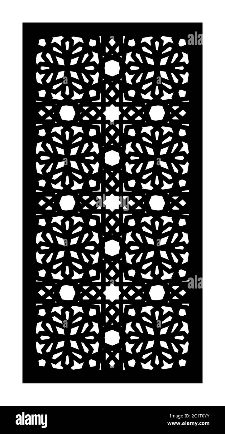 Pannello decorativo vettoriale per taglio laser. Modello per divisorio interno in stile arabesco Illustrazione Vettoriale Pannello decorativo vettoriale per taglio laser. Modello per divisorio interno in stile arabesco Illustrazione Vettoriale