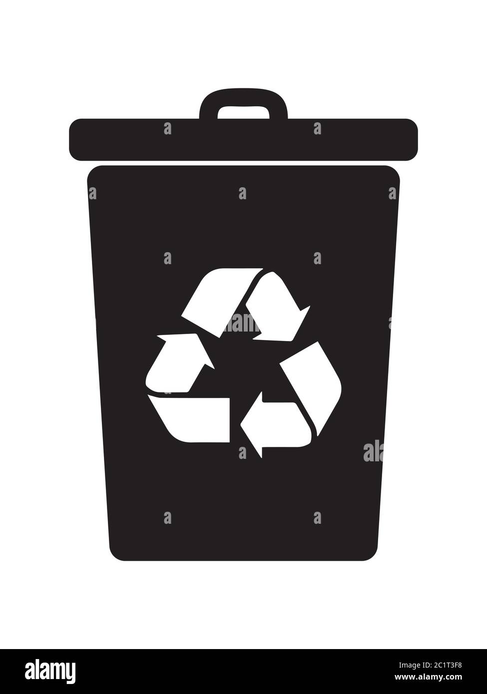Cestino con coperchio. Illustrazione nera isolata su sfondo bianco. Vettore EPS Illustrazione Vettoriale