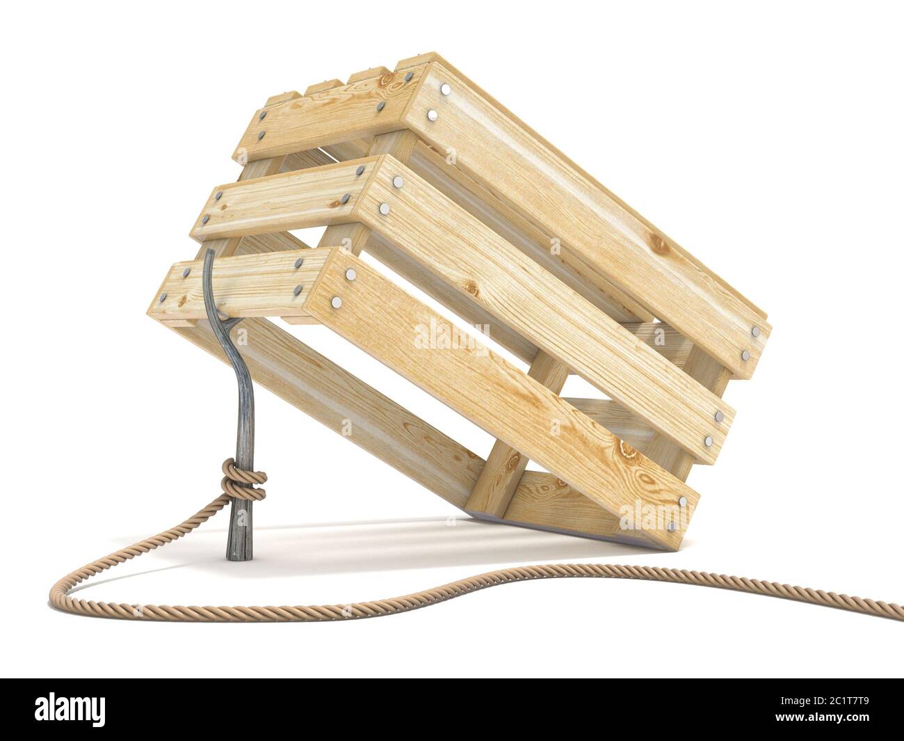 Trappola fatta di gabbia in legno e corda di marea stick 3D Foto stock -  Alamy