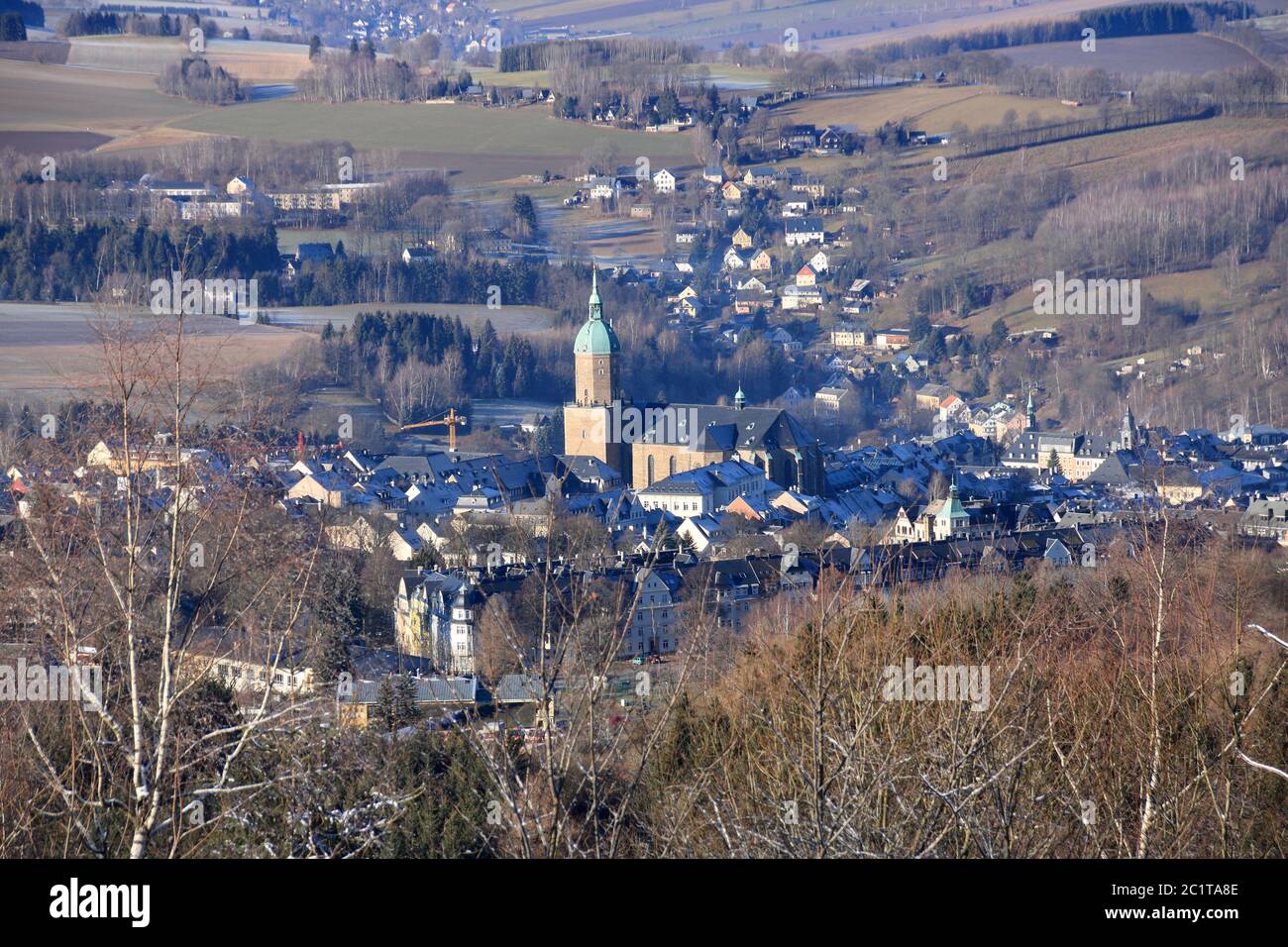 vista di annaberg-buchholz in sassonia in germania Foto Stock