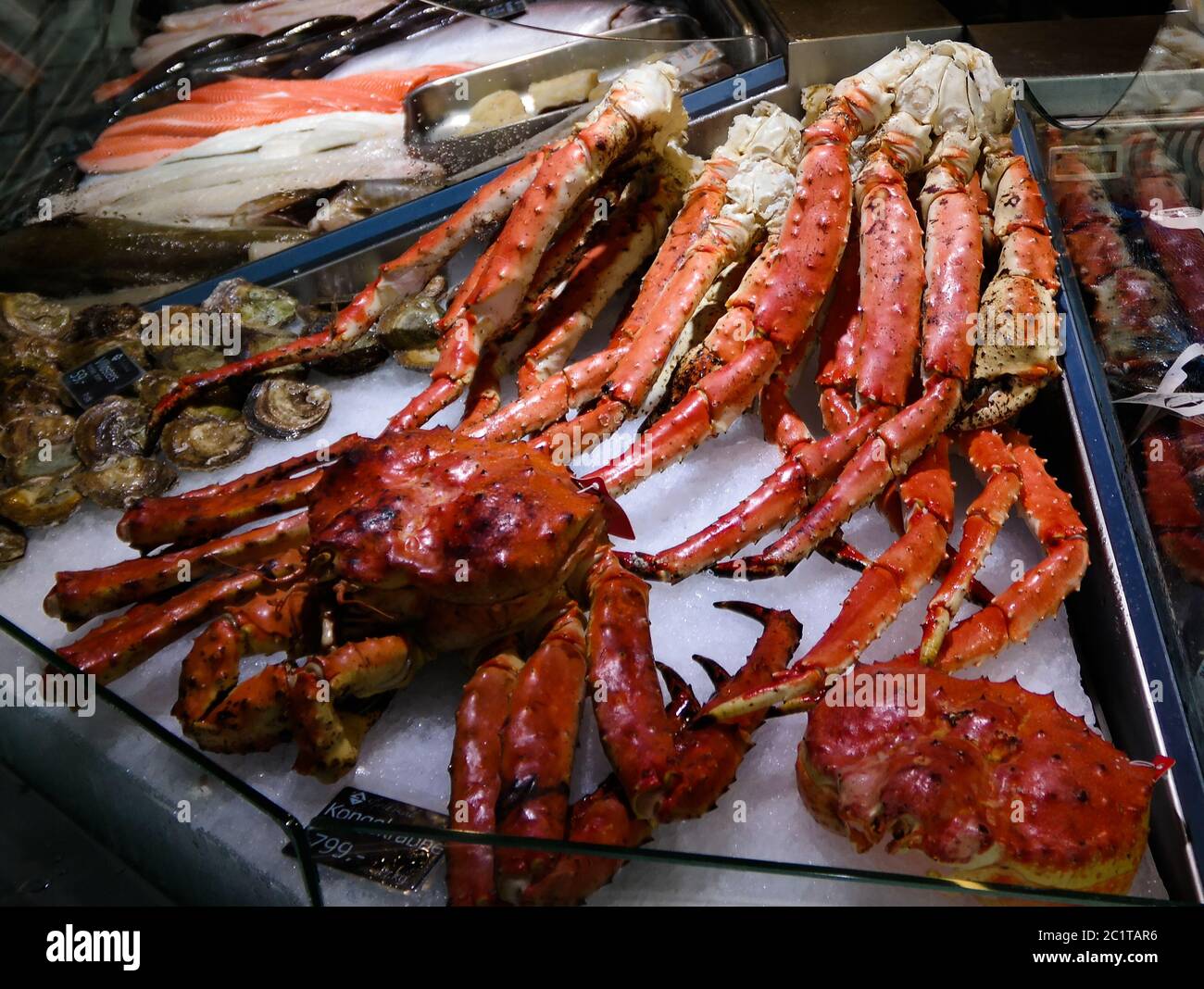 Pesce al mercato a Bergen, Norvegia Foto Stock