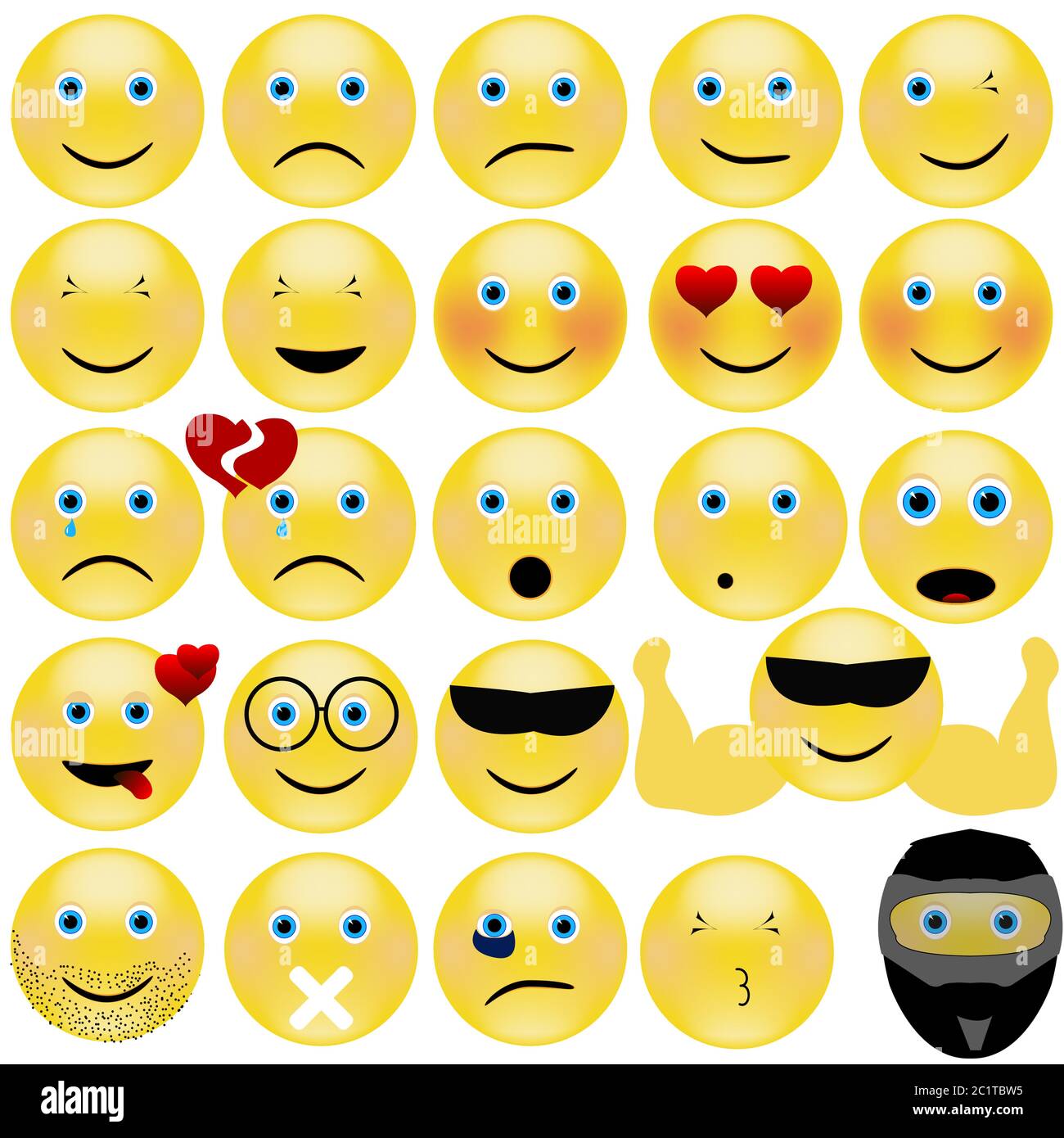 Eps10 icone emotive del volto Illustrazione Vettoriale