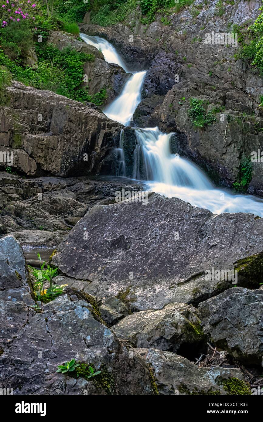 La Grande Cascade - la Grande cascata dei fiumi Cance e Cancon - le Neufbourg, Normandia, Francia Foto Stock