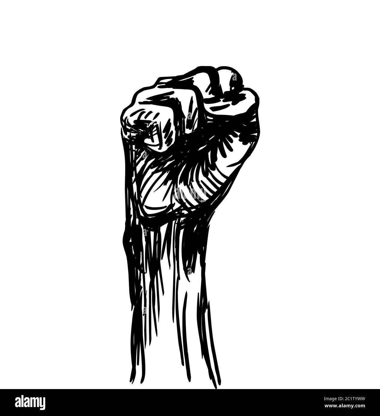 Illustrazione Del Pugno Nero Rialzato Simbolo Di Vittoria Forza Forza E Solidarieta Foto Stock Alamy