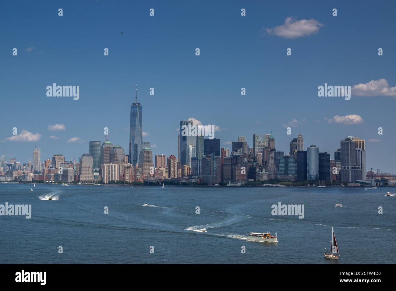 Lo Skyline di Manhattan a New York City Foto Stock