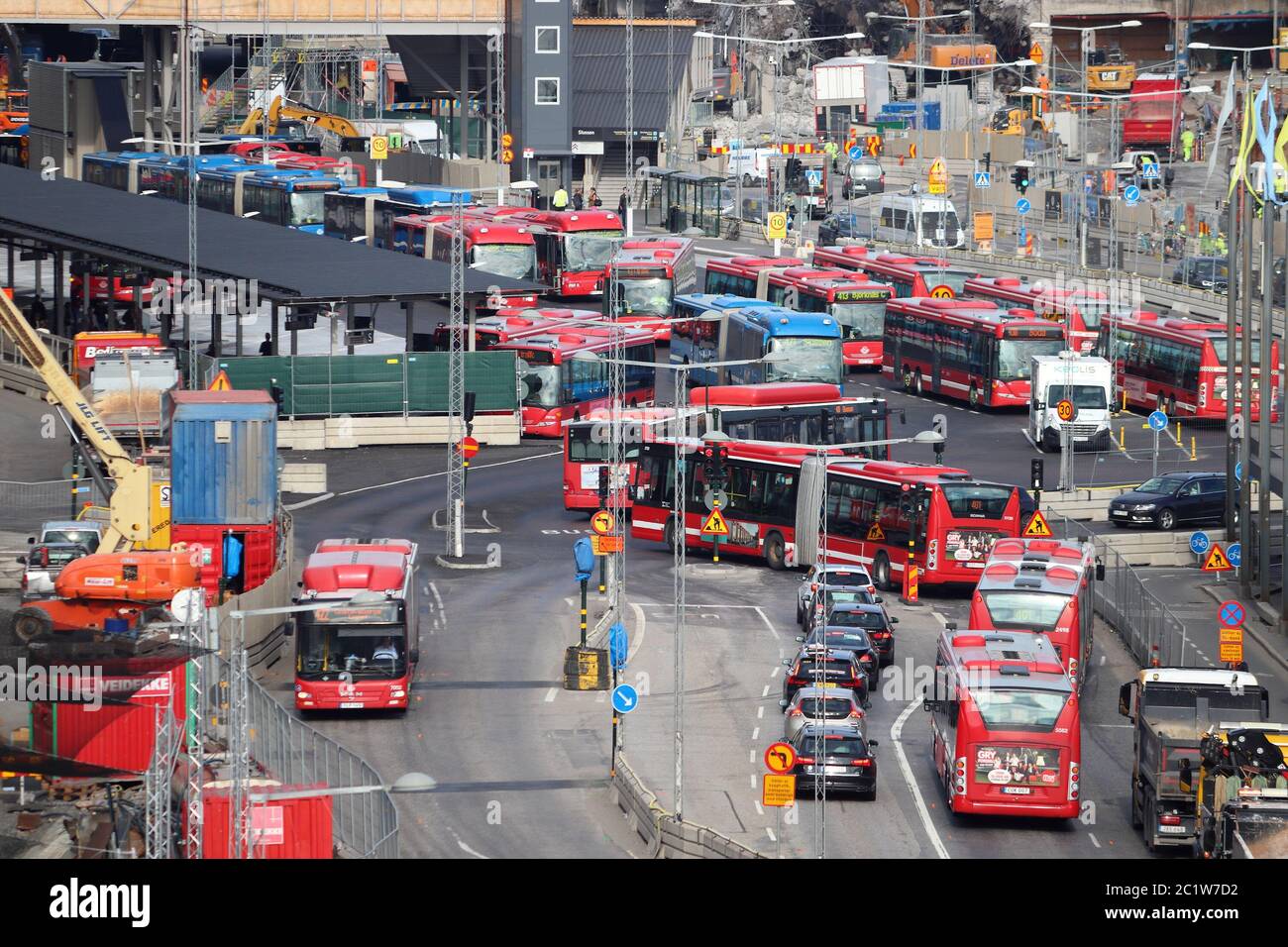 Stoccolma, Svezia - Agosto 23, 2018: autobus della città di Stoccolma, Svezia. Gli autobus sono gestiti da SL, Storstockholms Lokaltrafik (Stoccolma Loca Foto Stock
