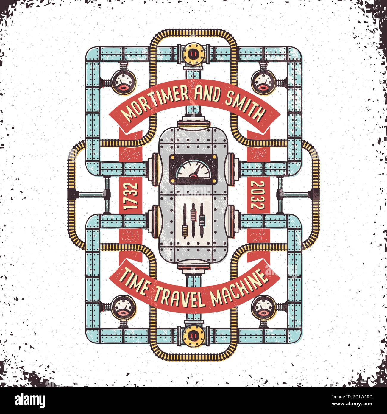 macchina del tempo fantastica Illustrazione Vettoriale