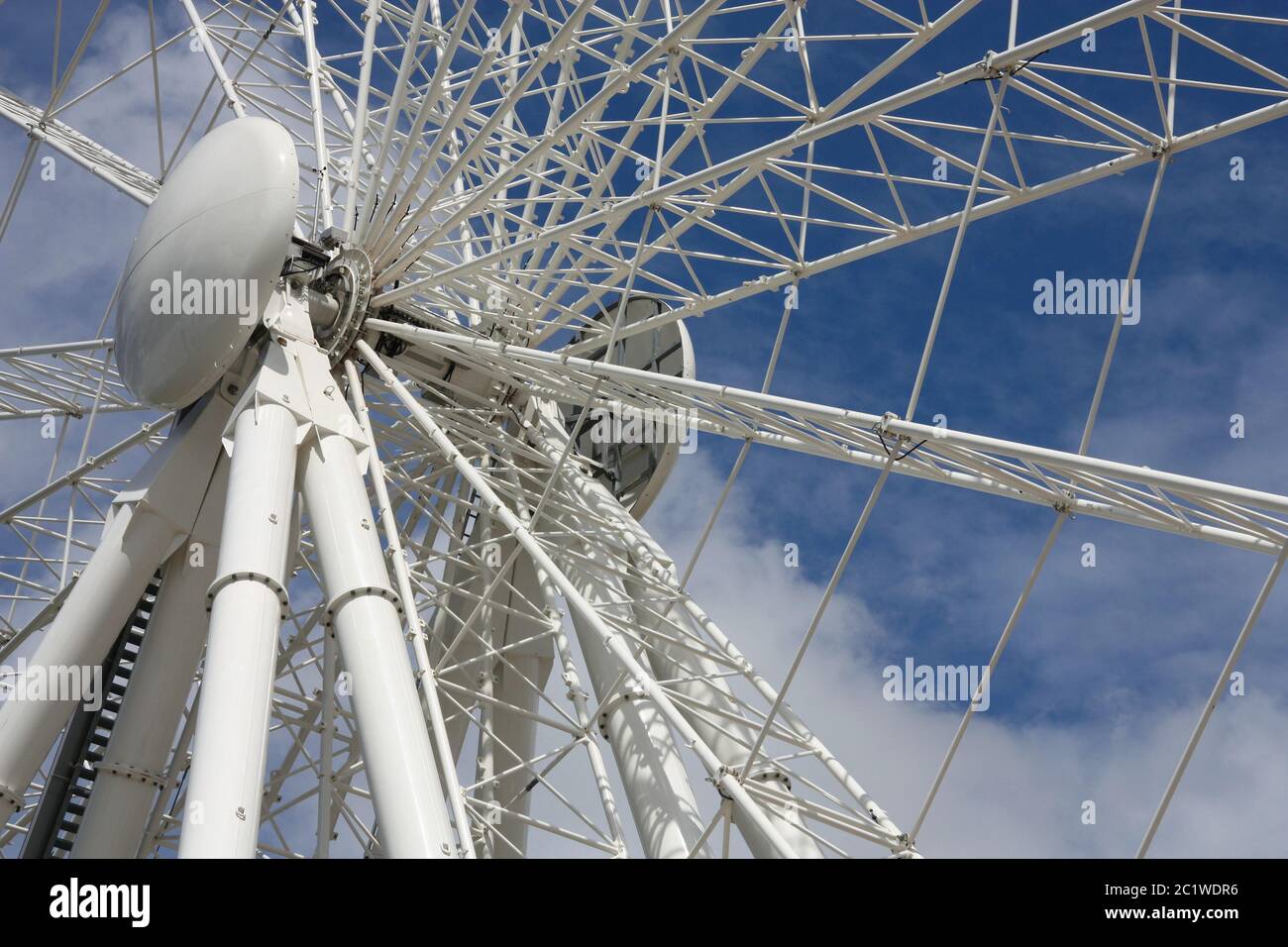 Primo piano della struttura della ruota panoramica. Ruota panoramica grande a Brisbane, Australia. Foto Stock