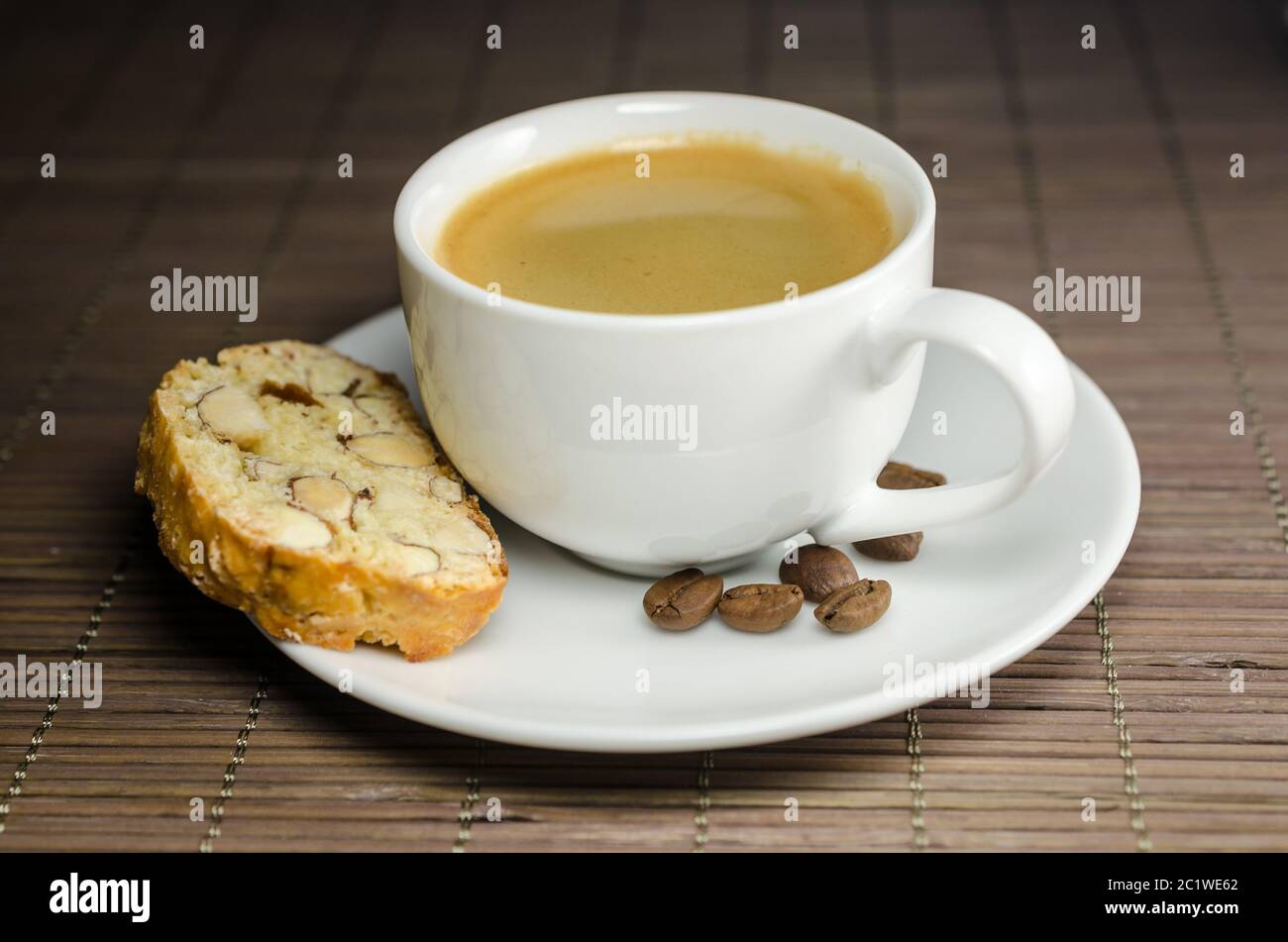 Tazza di caffè e biscotti Foto Stock