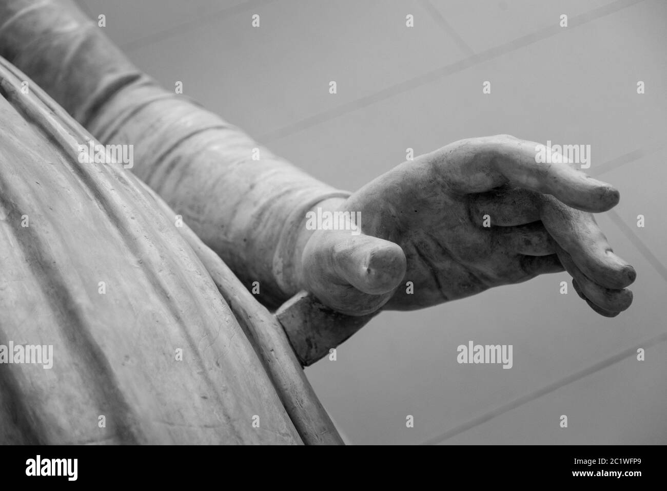 Statua di pietra particolare della mano umana Foto Stock