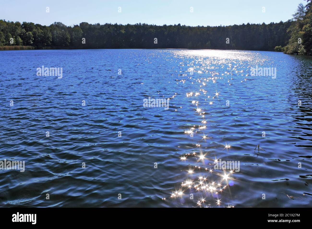 Lago in luce solare Foto Stock