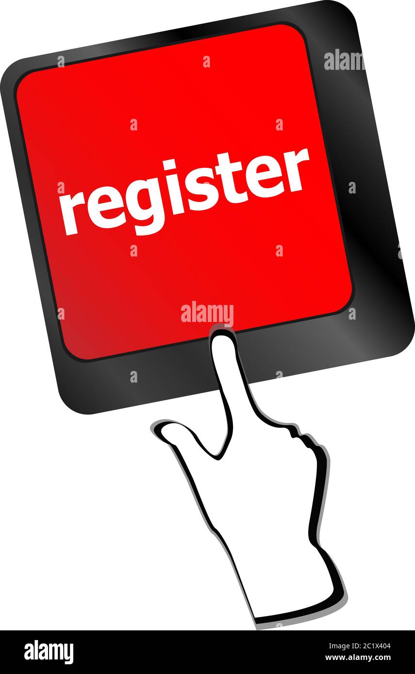 Primo piano della chiave di registro in un moderno tastiera Foto Stock