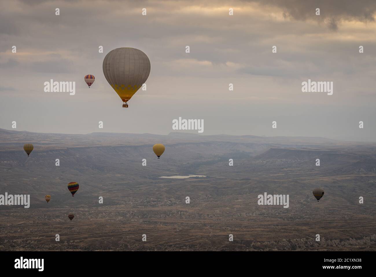 Giro in mongolfiera a Capadocia, Turchia Foto Stock