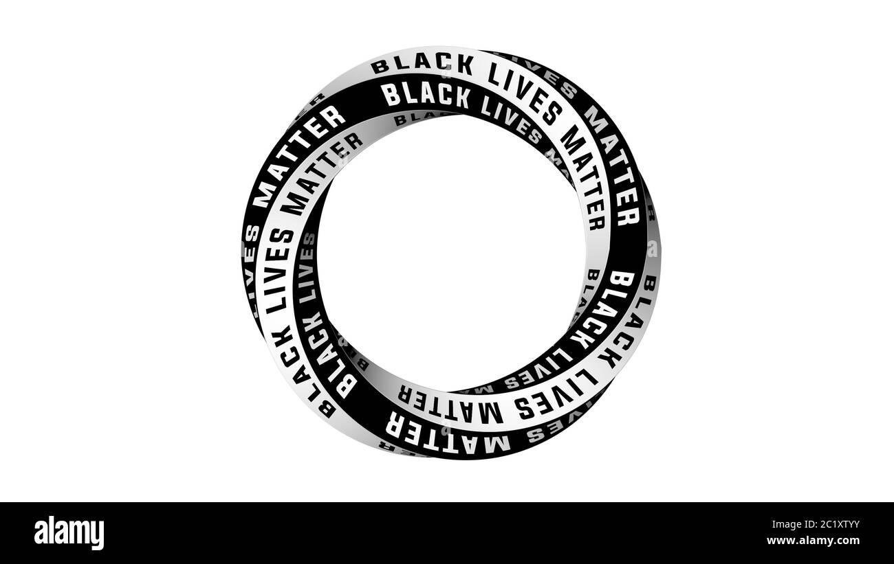 Il simbolo del cerchio grafico Black Lives Matter. Rendering 3D. Foto Stock