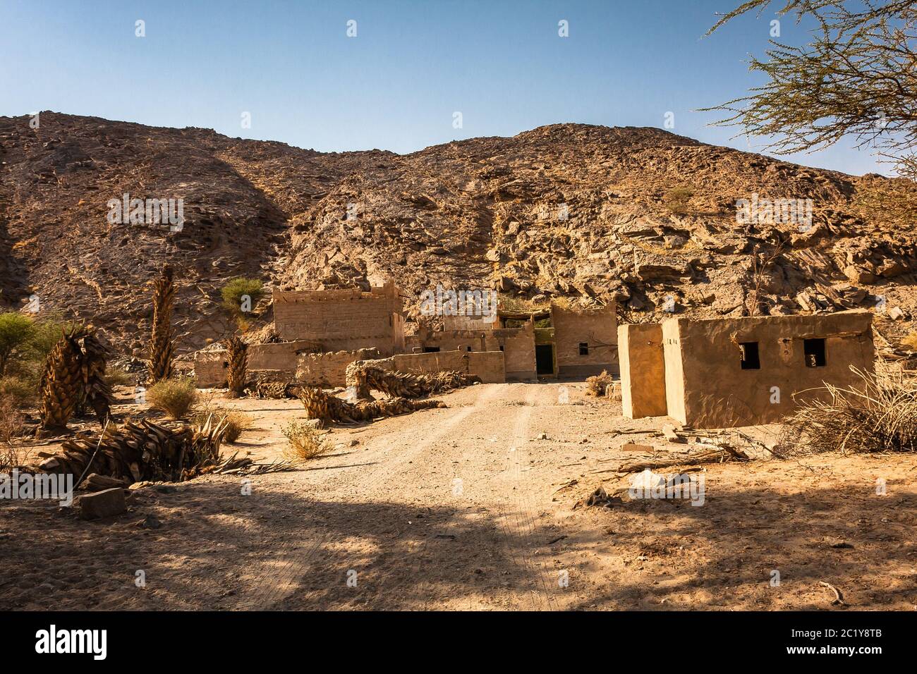 Un villaggio abbandonato di Wadi Massal, Provincia di Riyadh, Arabia Saudita Foto Stock