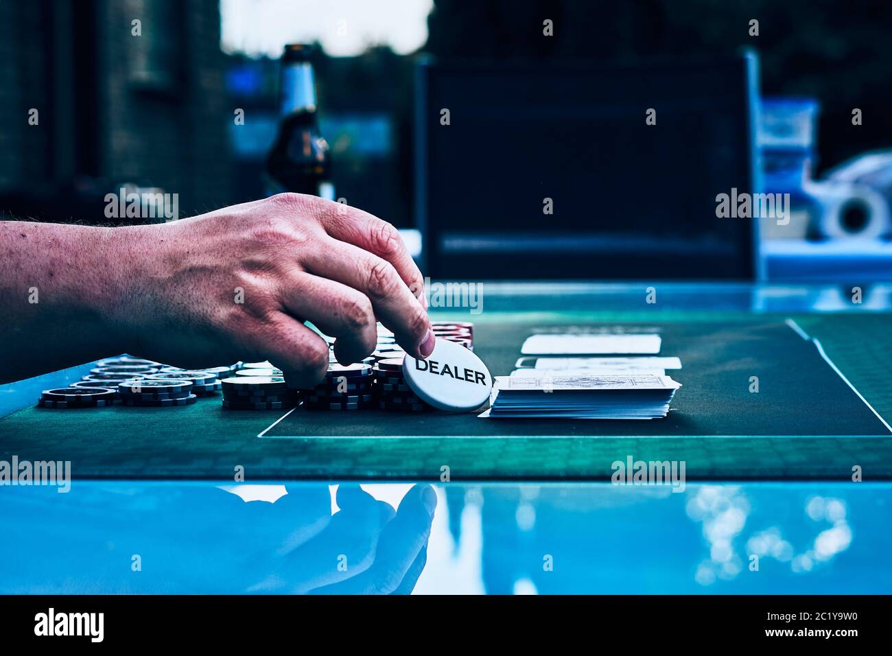 Poker e Grill - il concessionario. Foto di alta qualità Foto Stock