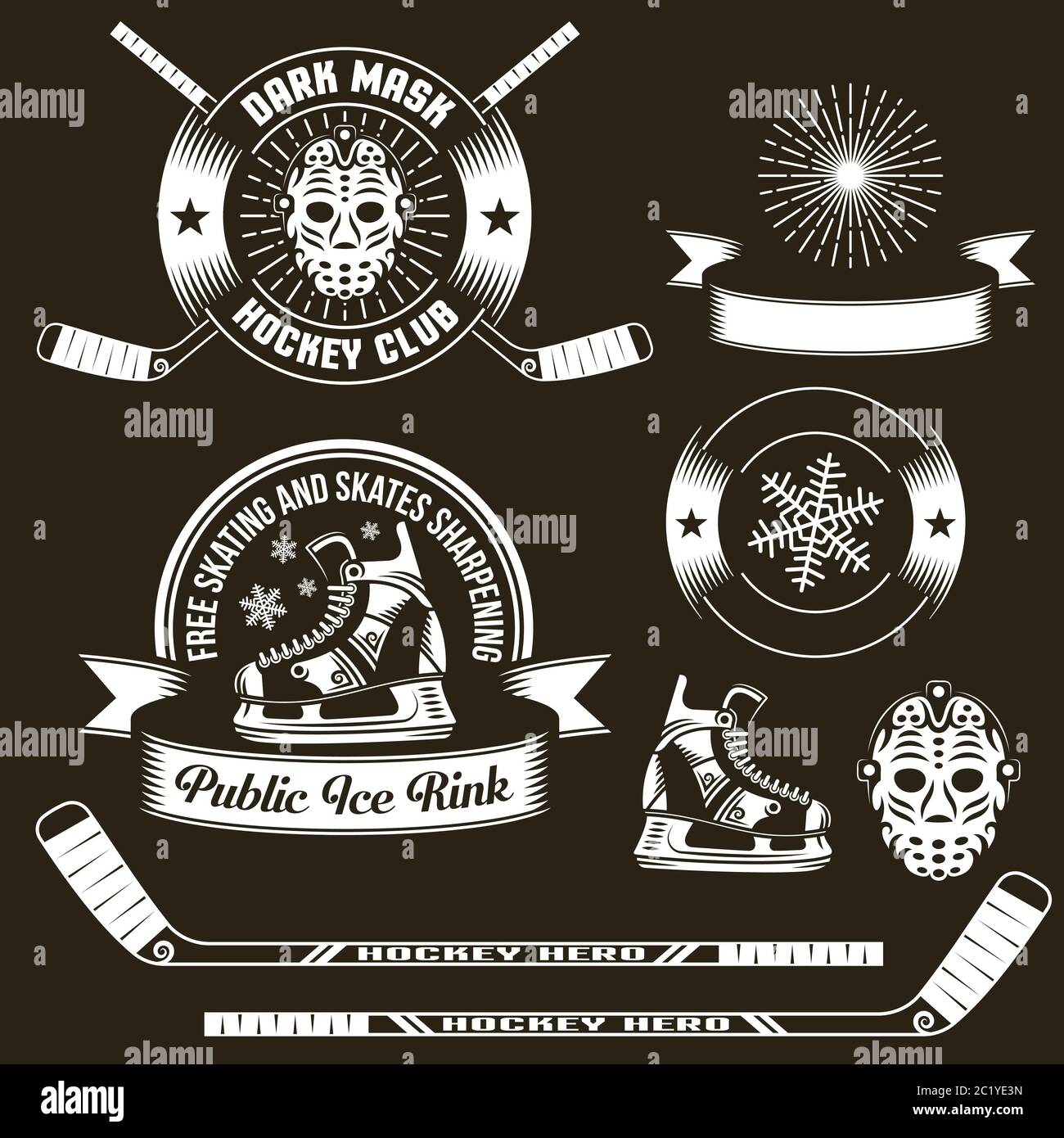 Loghi Hockey Illustrazione Vettoriale