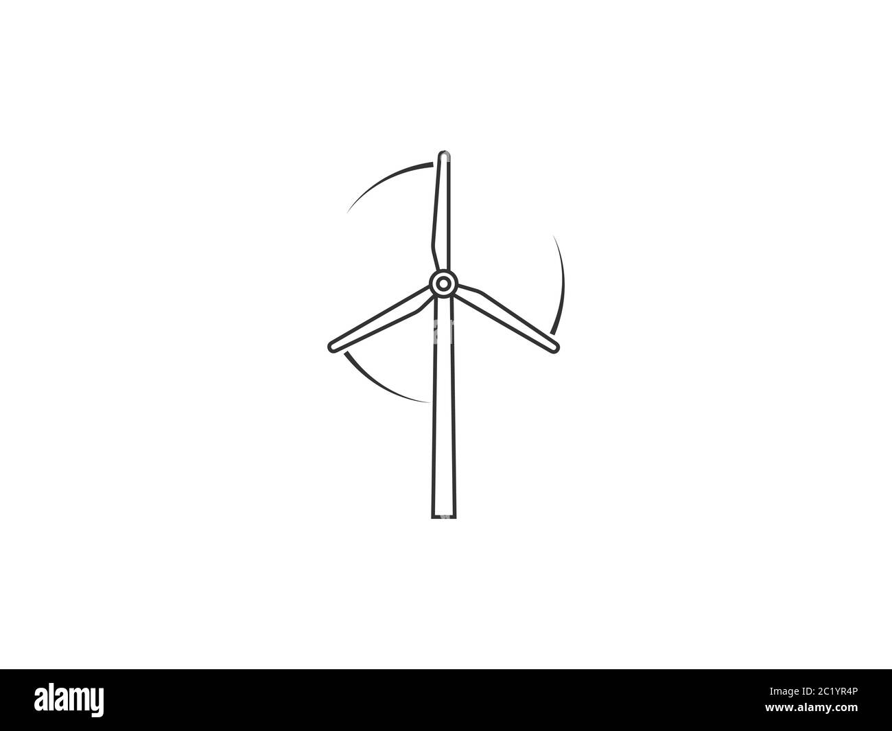 Energia eolica, icona turbina eolica. Illustrazione vettoriale, design piatto. Illustrazione Vettoriale