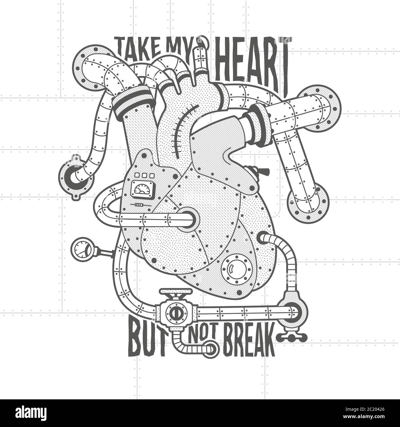 Cuore meccanico Illustrazione Vettoriale