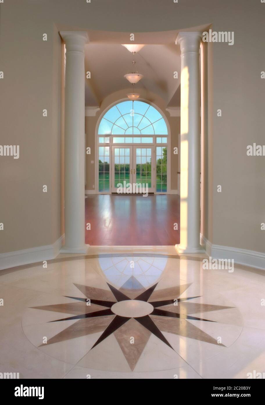 Bel pavimento in pietra in un atrio d'ingresso Foto Stock
