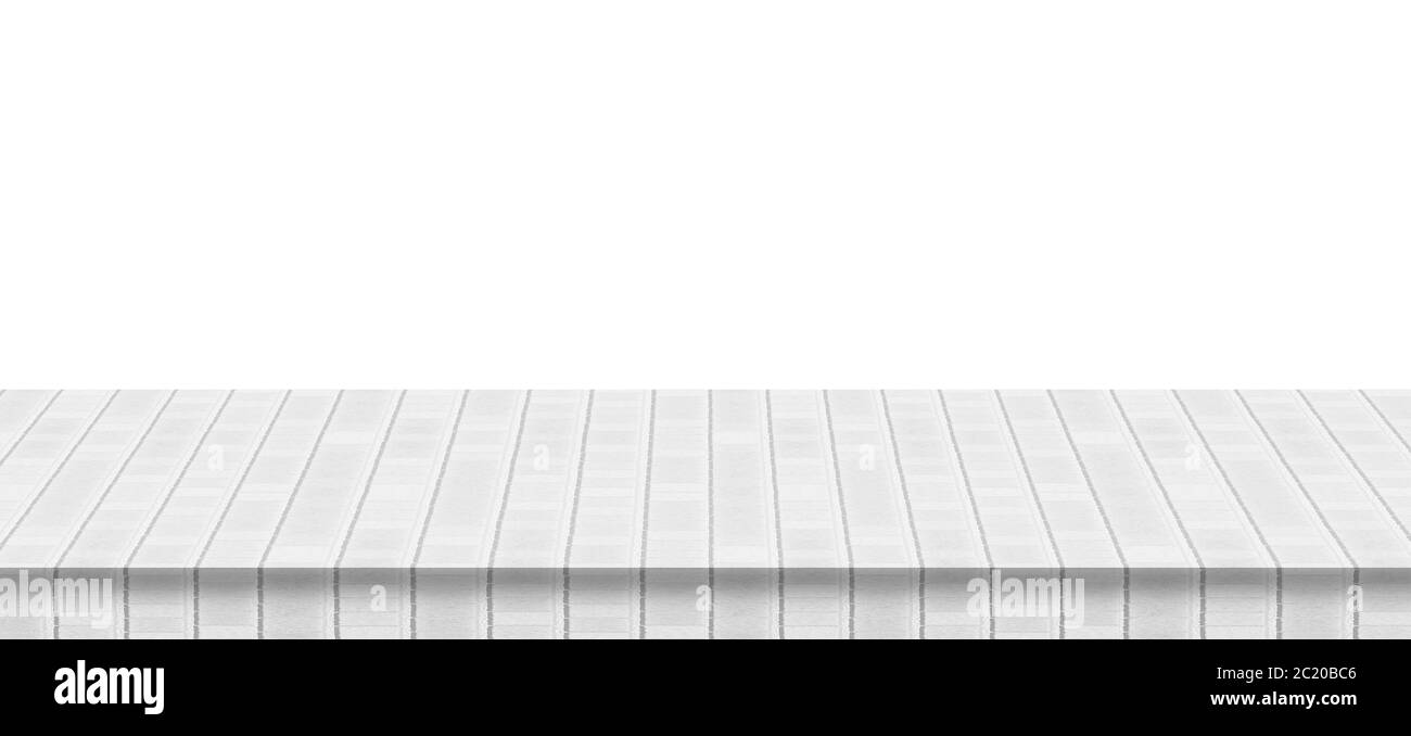 Piano di pavimento in mattoni bianchi vuoto isolato su sfondo bianco. Foto Stock
